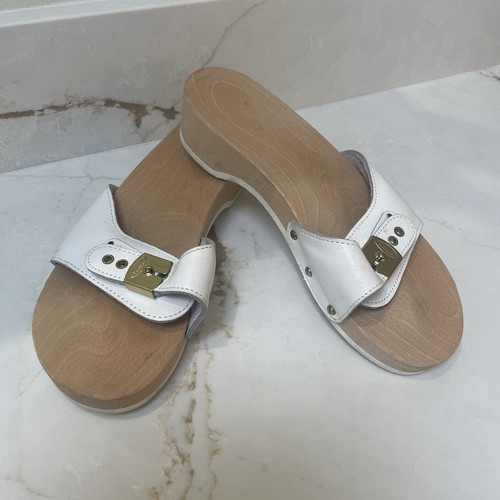 Scholl white leather - dr,