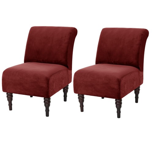 Velvet armless accent chair - accent,