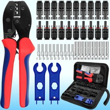 Solar Crimper Tool Connector Spanner & PV Crimper Wire Stripper Crimping Set Kit