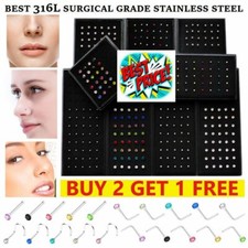 Nose Studs Set Straight Screw