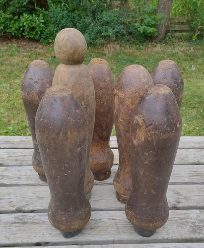 Antique wooden skittles pins - antique, skittles/pins