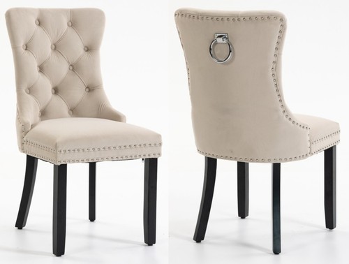 Beige salisbury velvet dining - beige,