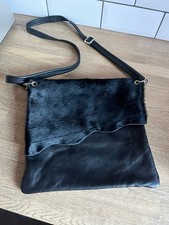Owen Barry Black Cowhide Leather Shoulder Handbag Messenger Crossbody