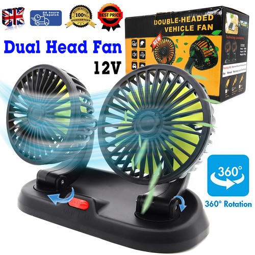 Dual head car fan 12v - head,