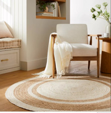 Rug Jute Round Handmade