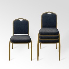 Office Conference Waiting Reception Visitor Stackable Stacking Chair BLACK Padde