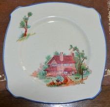 Vintage Newhall Pottery Teas with Hovis Cafe Ware Square Side Plate