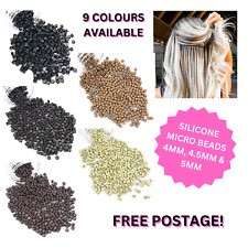 4mm 4.5mm 5mm Silicone Lined Micro Rings Beads Stick i-Tip Link Hair Extensions