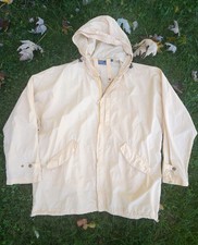 Vintage 90s Polo Ralph Lauren Men's XL Fisherman Raincoat Jacket Yellow Zip Hood