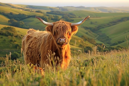 Highland cow canvas picture - highland,