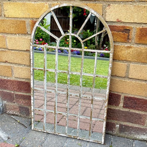 Metal arched wall mirror - metal, large