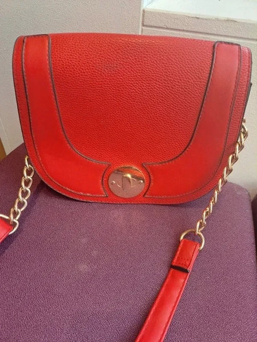 Red shoulder bag with - red,
