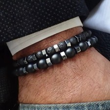 Men's Gemstone Strand Bracelet