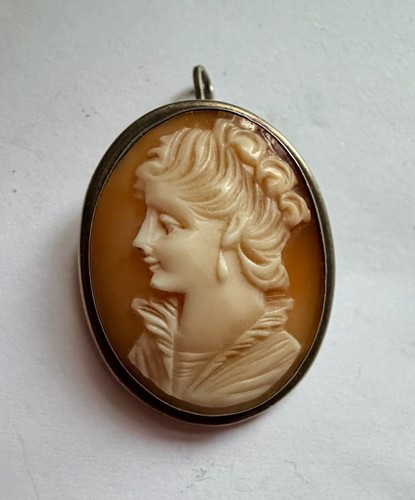 Vintage shell cameo - shell,