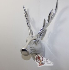 Metal Stag Head | Wall Mounted Hanging Sculpture Trophy Deer Aluminium Stags