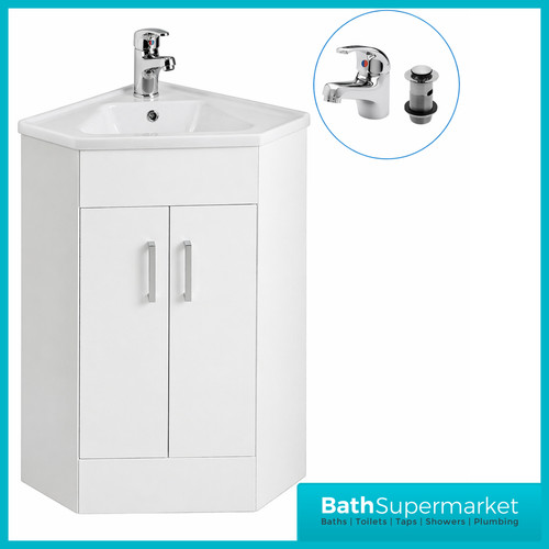 Gloss white bathroom furniture - white,
