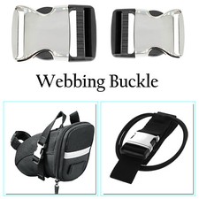 Black Delrin Plastic Side Release Fasteners Buckle Clip Plastic + Metal Buckle