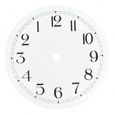 New White Aluminium Reverse Backwards Clock Dial Face With Black Numerals 
