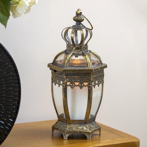 Vintage gold crown top candle - crown,