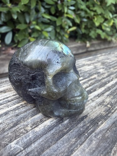 Labradorite skull - labradorite,