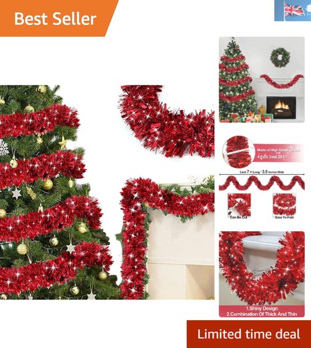 Shiny 28ft red - 28ft, garland