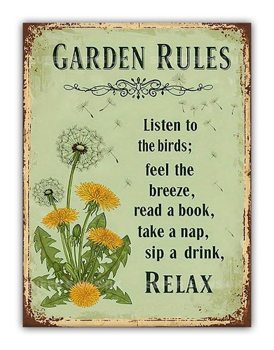 Garden rules metal - ",