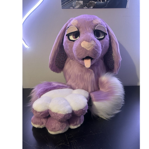 Purple bunny fursuit head - bunny,