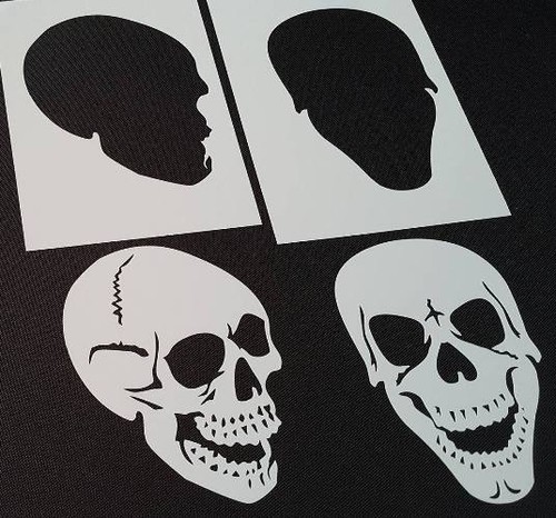 Set 2pcs skulls airbrushing - of,