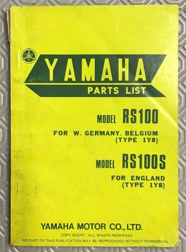 Yamaha rs100 rs100s type 1y8 - rs100s,