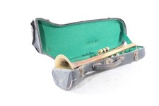 1 X Old Trumpet With Mouthpiece And Case Instrument Vintage Prop