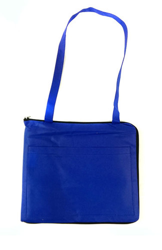 New blue folding beach blanket - new,