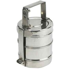 Authentic Indian Tiffin Lunch Box Stainless Steel Food Storage Dinner Food 8x2