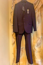 BNWT M&S Slim-Fit wool blend long length 3-piece suit 42L / 36R