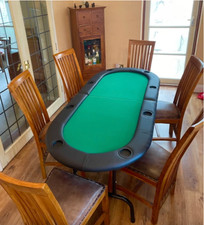 Folding Poker Table Oval 8 Cup