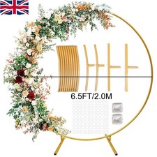 2M Round Hoop Balloon Arch Backdrop Flower Gold Display Stand Frame Wedding Hot