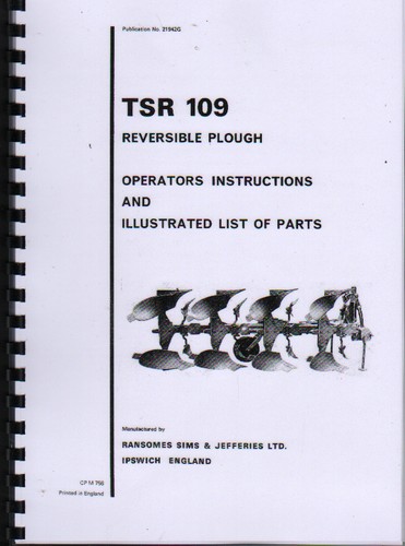 Ransomes tsr 109 reversible - ransomes, "tsr