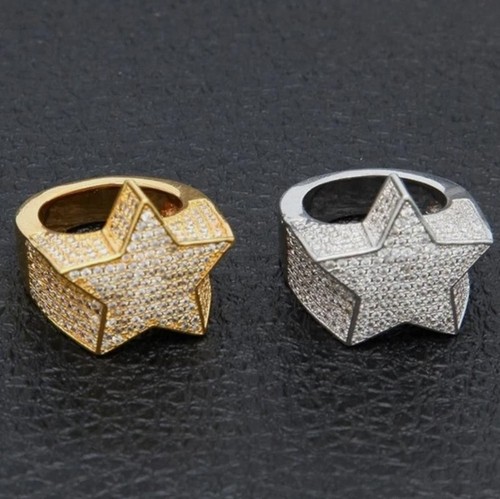 Men iced out ring - men's, hop