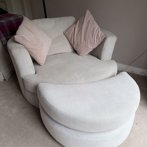 Snuggle chair and - and, footstool