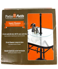 Outdoor Patio Table Lazy Susan 18" Tempered Glass Swivel Tray Organizer