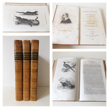 1824 Goldsmith's HISTORY of the EARTH & ANIMATED NATURE 3Vol. LEATHER BINDING