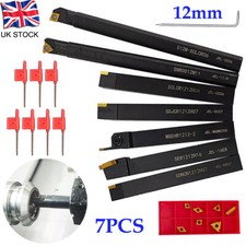7 Set Lathe Turning Tool Set Holder Boring Bar with Carbide Inserts Cutting Tool