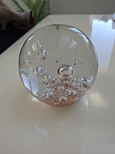 Large clear glass - large, paperweight