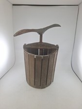 Browne Press Apple Cider Fruit Wine Grape Press Primitive Missing Base Vtg 15" H