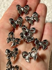 10 X Silver Bow Shank  buttons 18mm Jacket Blazer Coat Dress Buttons Ref 114