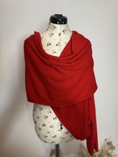 Shirin Guild Pure Cashmere Christmas Red One Sleeve Shawl Top