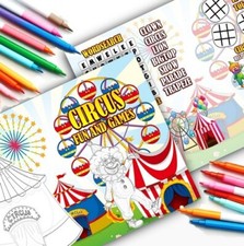 Pack of 12 - Circus Fun and Games Activity Sheets - Party Bag Books Fillers