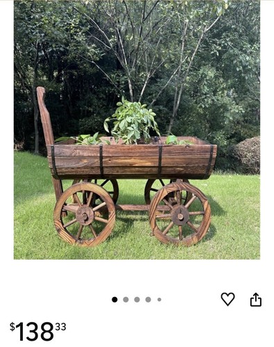Redwood wooden wagon cart - redwood,