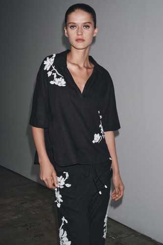 Zara beaded contrasting floral - zara,