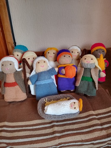 Handmade nativity knitted - nativity,