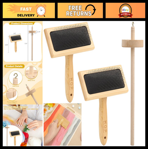 Hand carding set 3 wooden - hand,